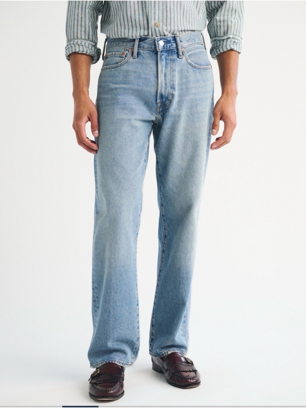 Abercrombie & Fitch Light Wash Relaxed Straight Jeans